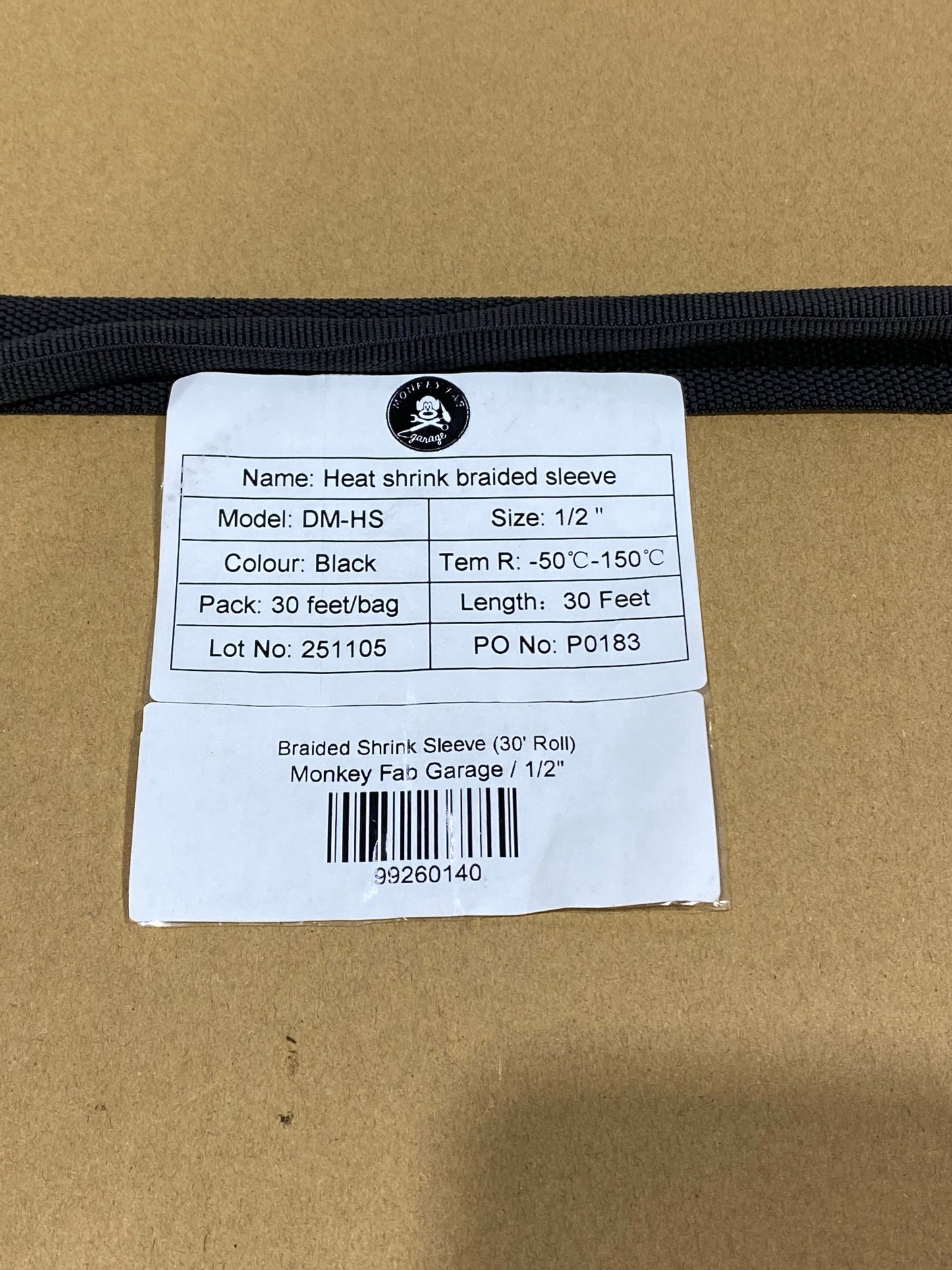 Braided Shrink Sleeve (30' Roll)