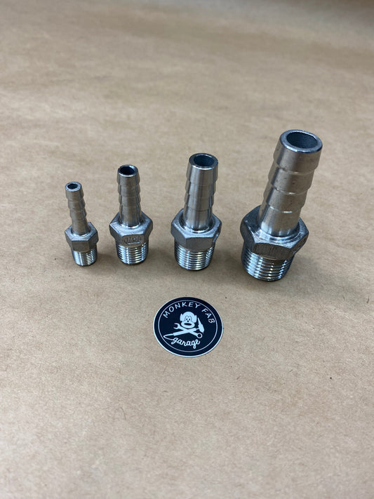NPT Barbs, Stainless Steel