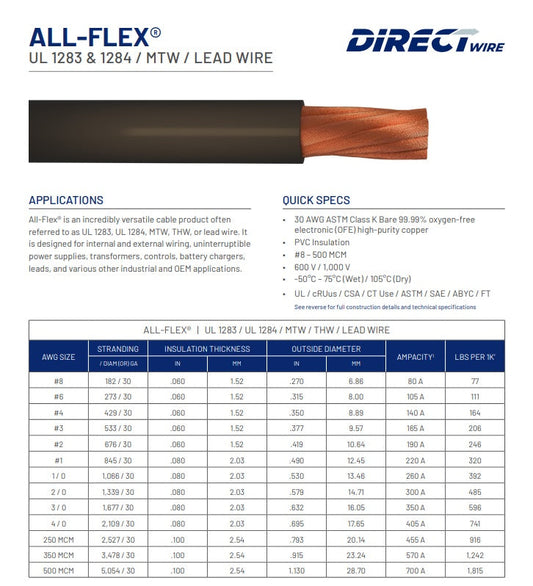 All-Flex Cable (Large Gauge)
