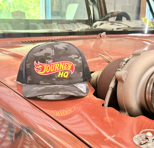 815 Trucker "Flame Logo" Black Camo/Black