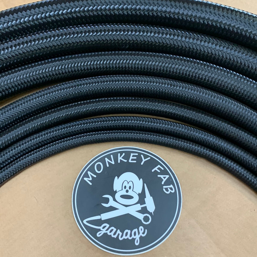 AN Hose, Braided Steel Black Nylon (by the foot)