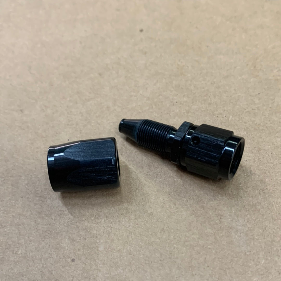 AN Hose Ends, Black (for reg nylon/ steel braided hose)
