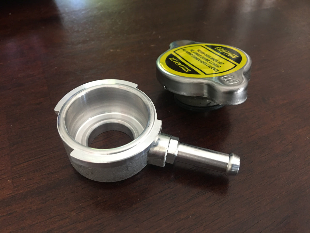 Angled Radiator Neck Radiator Neck and Cap (weld on, small) – The Journey HQ